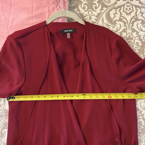 Set of jacket and pant, size Large in a burgundy color. Nine West brand. - Picture 6 of 6